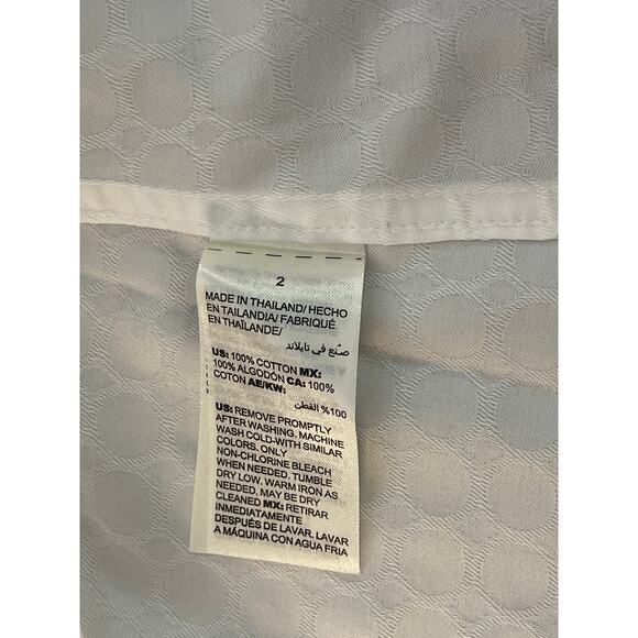 Chico’s Women’s Long Sleeve Collared Jacquard Blouse Color White Size 12/14 - Picture 4 of 8